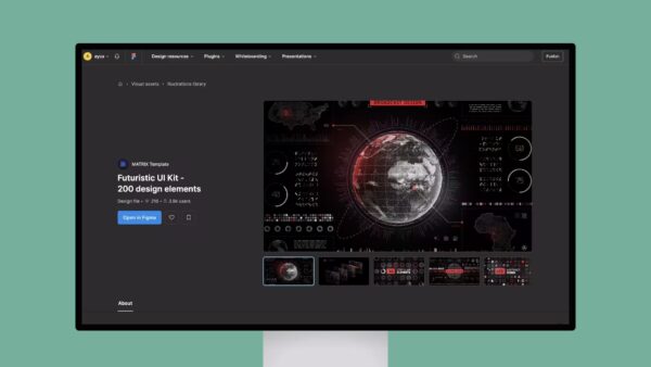 Futuristic UI Kit – 200 design elements