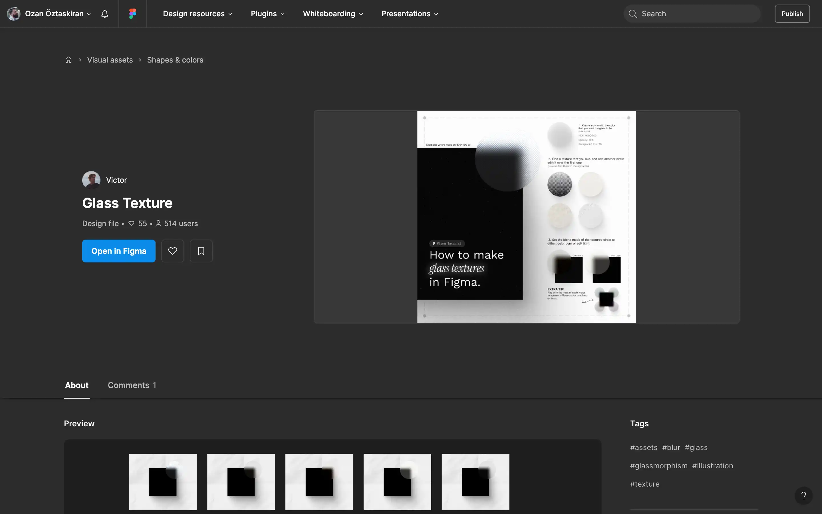 Guide to create glass textures in Figma.