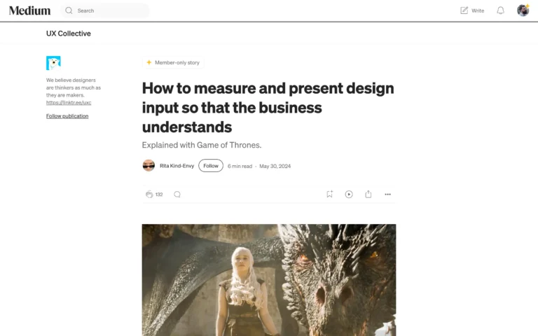 How to measure and present design input so that the business understands