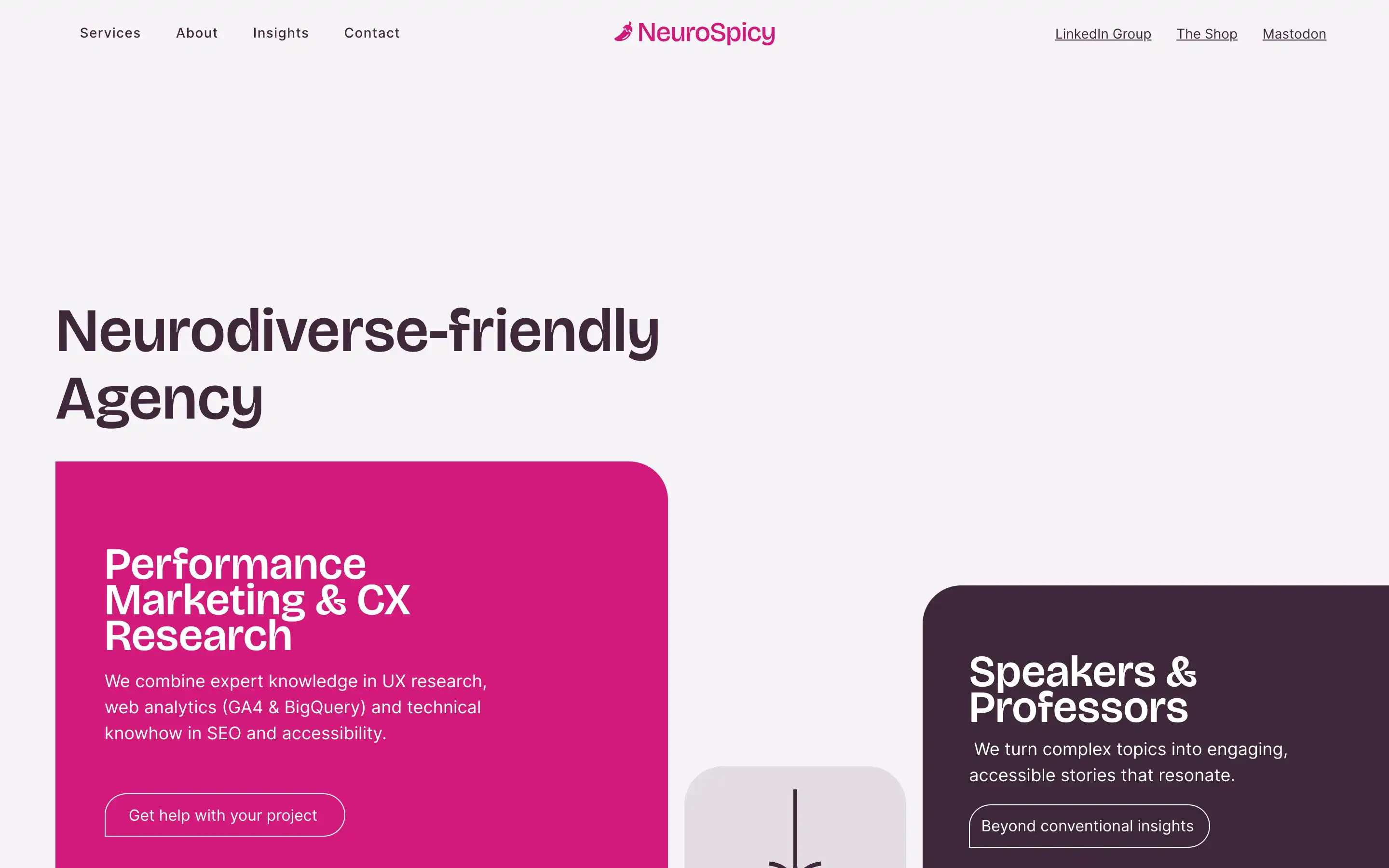 NeuroSpicy: Neurodiverse-friendly agency services and insights.