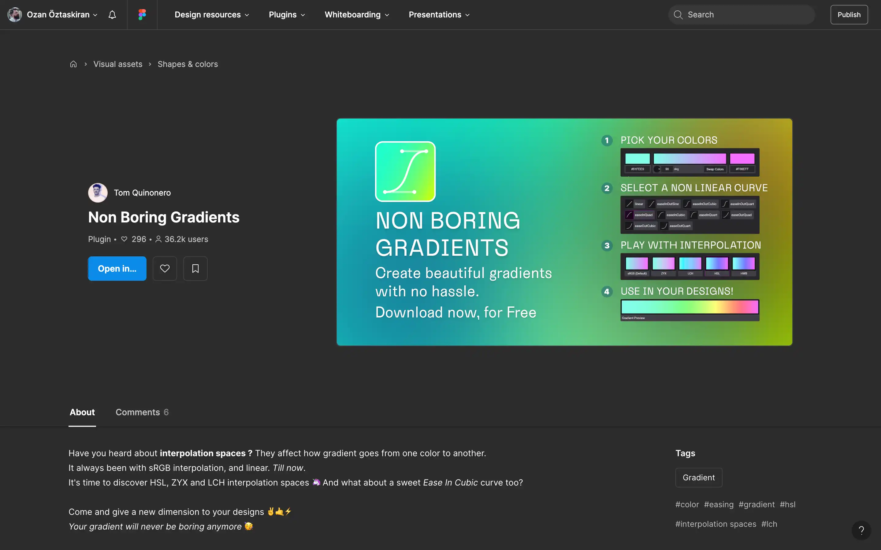 Non Boring Gradients plugin overview and features.