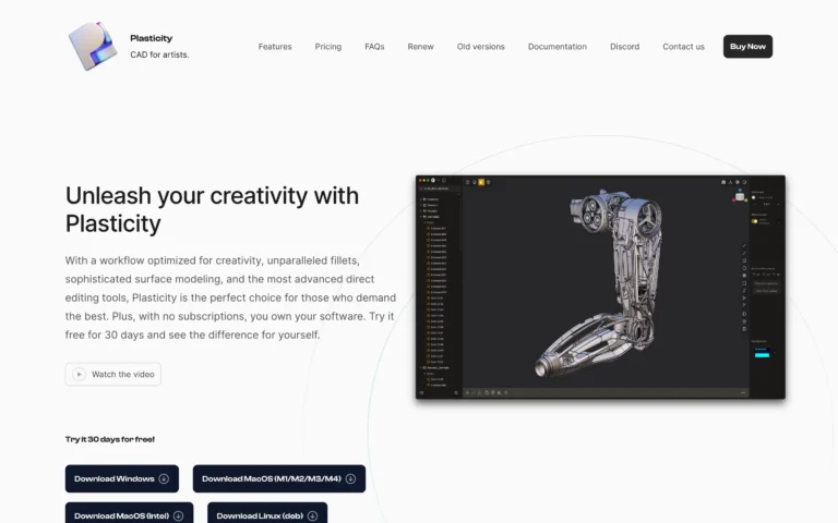 Plasticity – CAD for artists