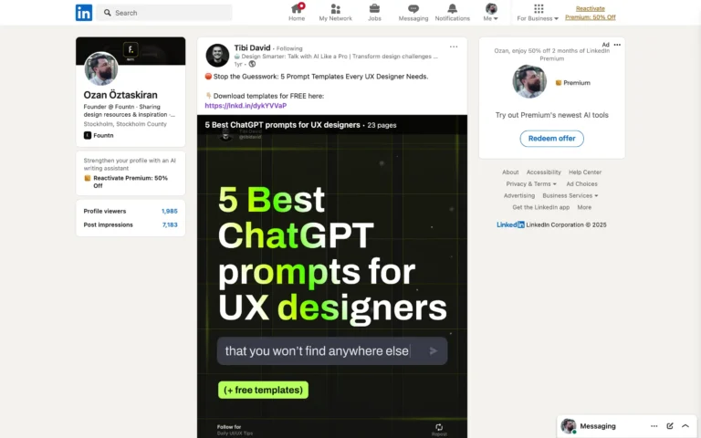 5 ChatGPT Prompt Templates for UX Designers [FREE]