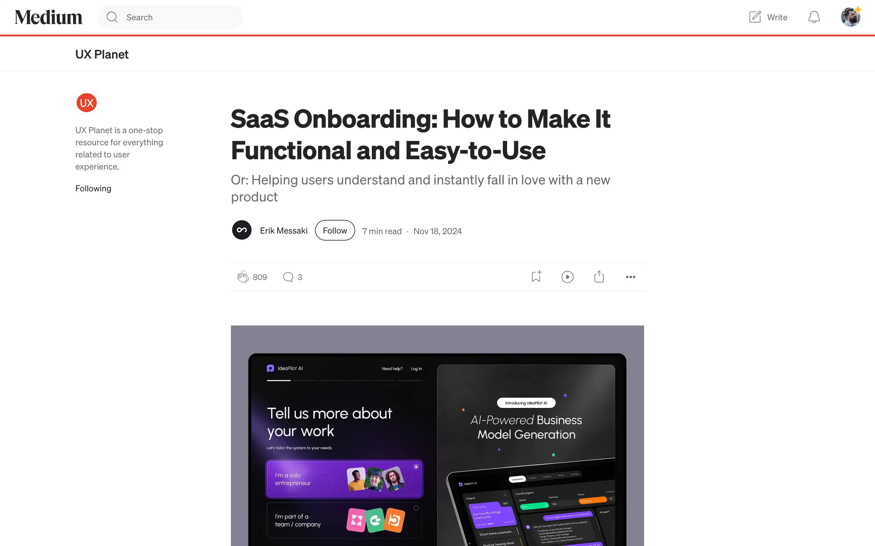 Medium article on effective SaaS onboarding strategies.
