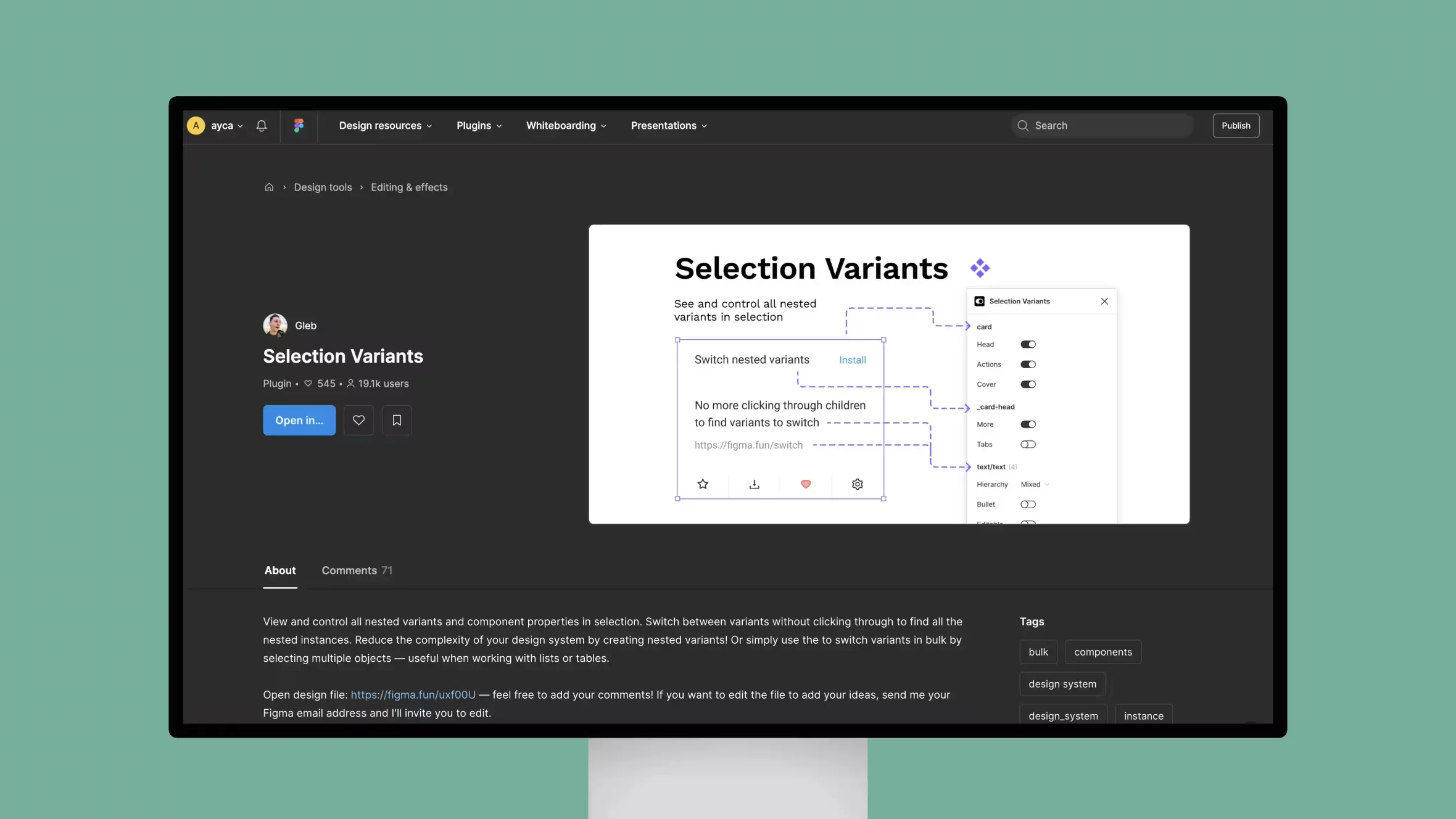 Selection Variants – View and control all nested variants in selection