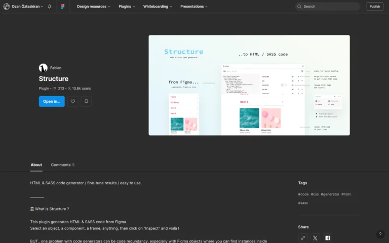 Structure – HTML & SASS code generator