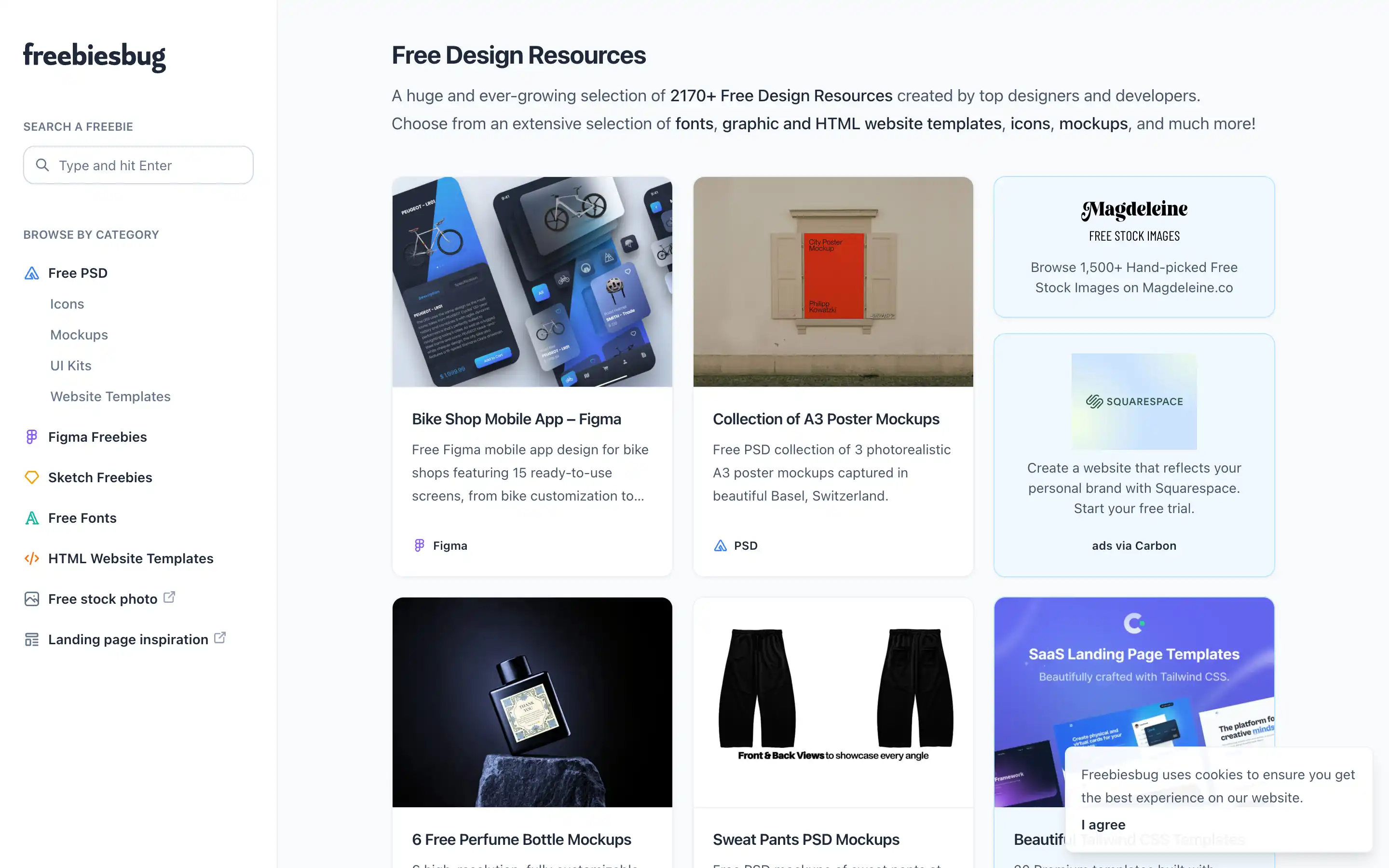 Free design resources including PSD, Figma, mockups.
