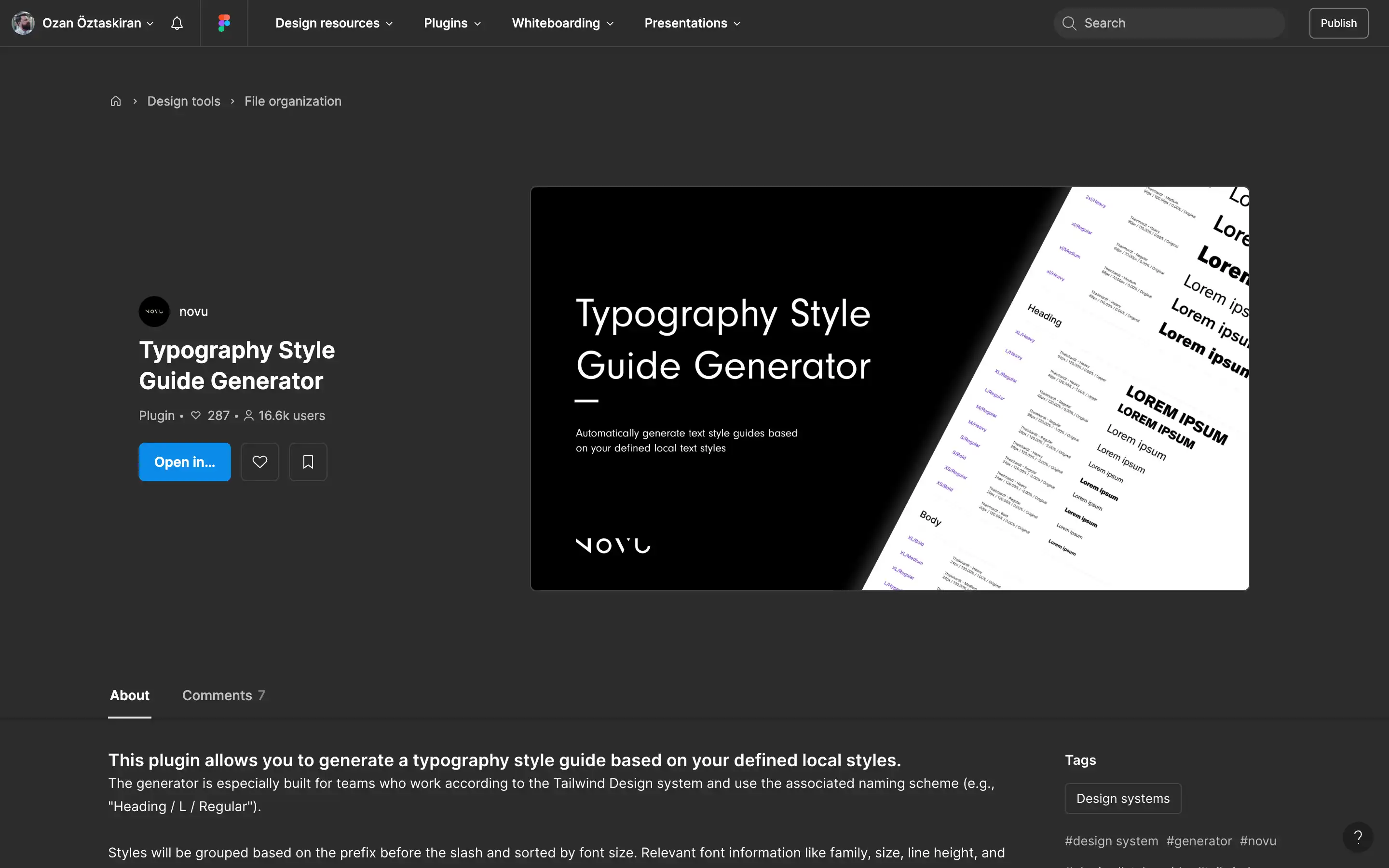 Typography Style Guide Generator Plugin Screenshot