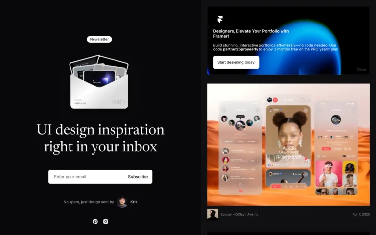 UIBits – High Quality UI Design Inspiration Library