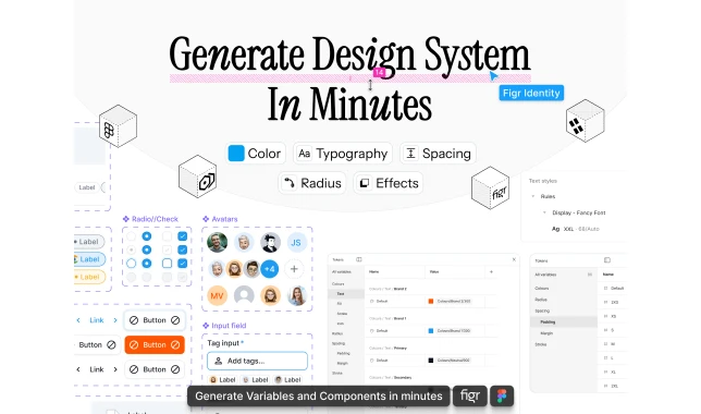 Screenshot of a design system generation interface