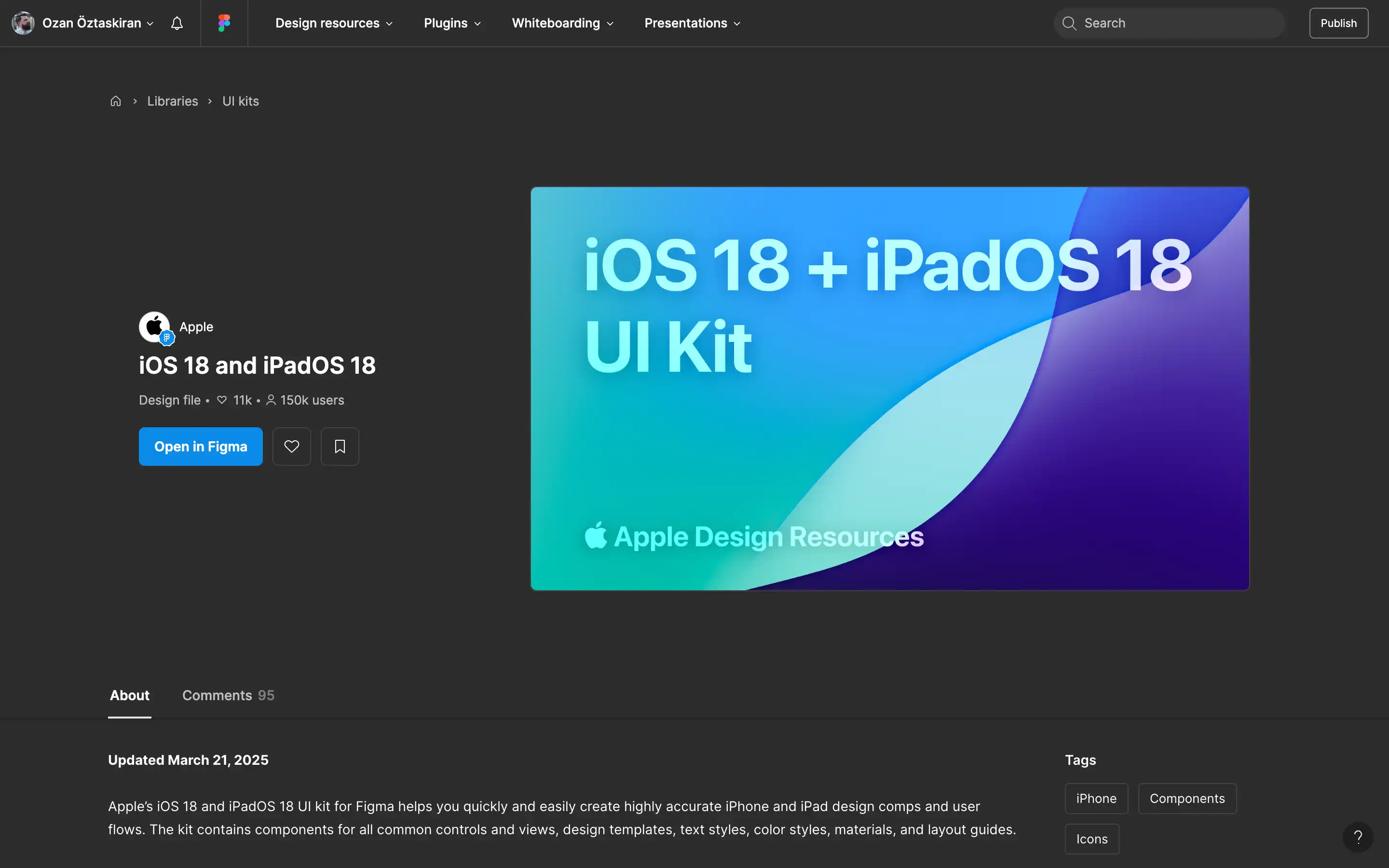 iOS and iPadOS 18 UI Kit for Figma.