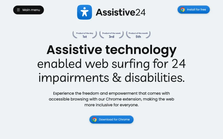 Assistive24 – Free Chrome extension for enhanced web accessibility