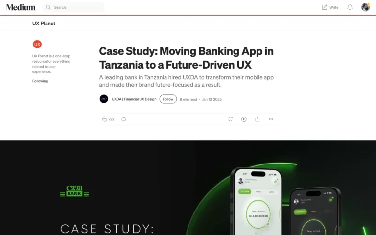 Case Study: Moving Banking App in Tanzania to a Future-Driven UX