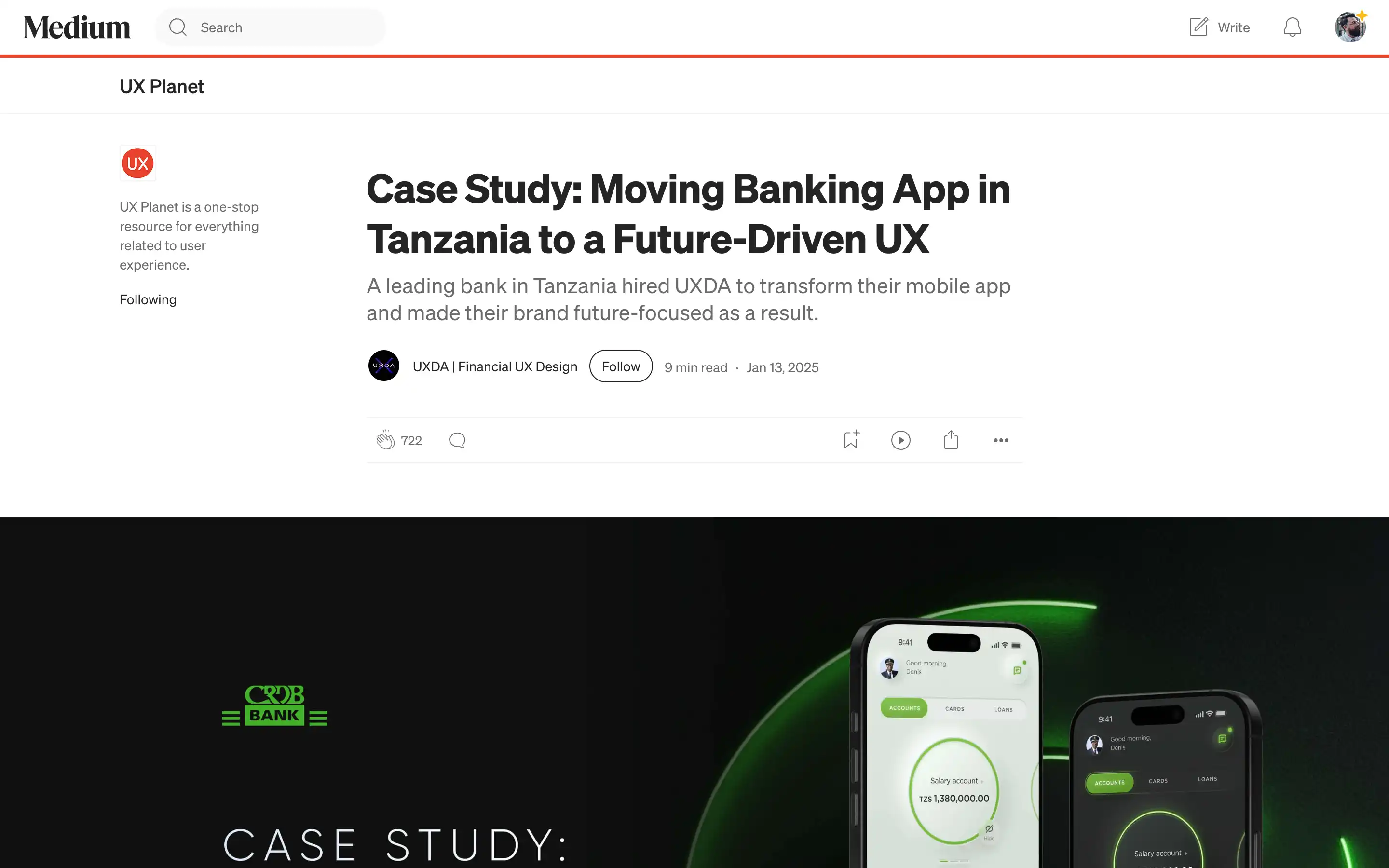 Case study on Tanzania banking app transformation.