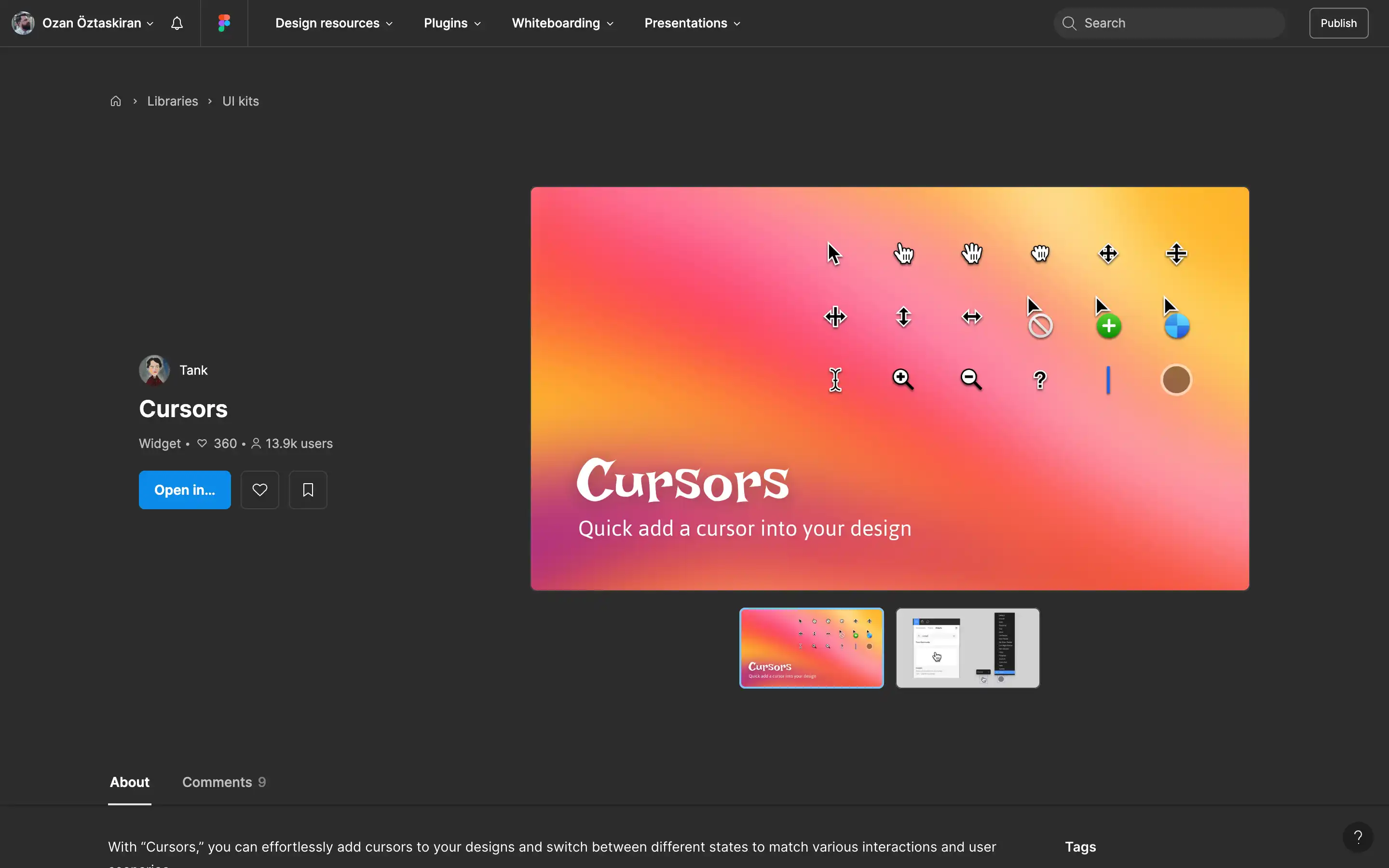 Colorful cursor design options for UI projects