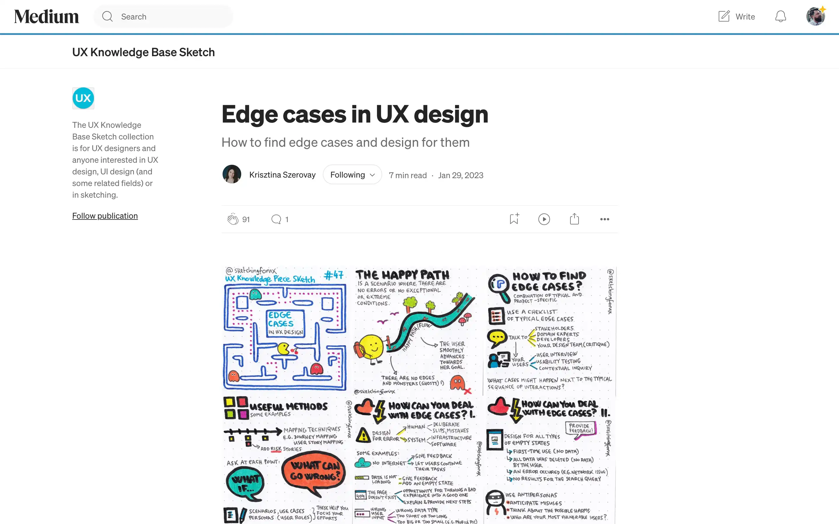 UX design edge cases sketch illustration on Medium.