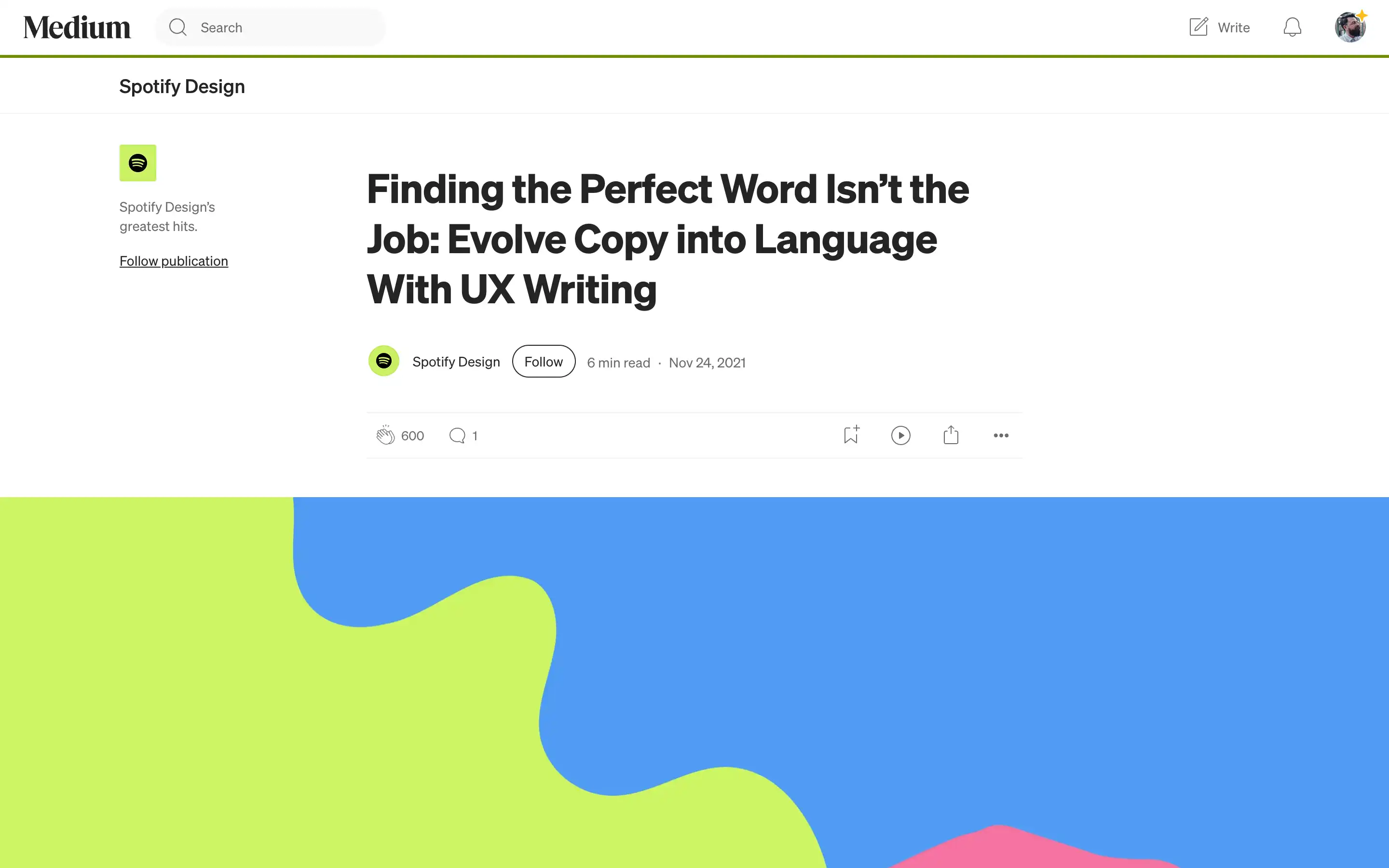 Spotify Design article on UX writing.