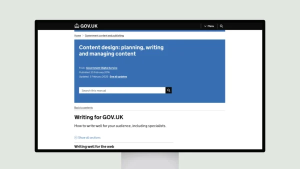 GOV.UK Design System – Content design: planning, writing and managing content