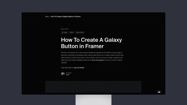 How To Create A Galaxy Button in Framer