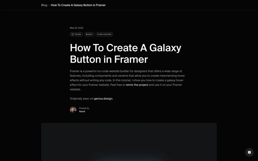 How To Create A Galaxy Button in Framer