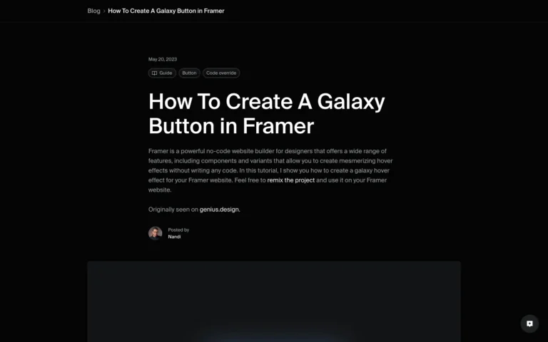 How To Create A Galaxy Button in Framer
