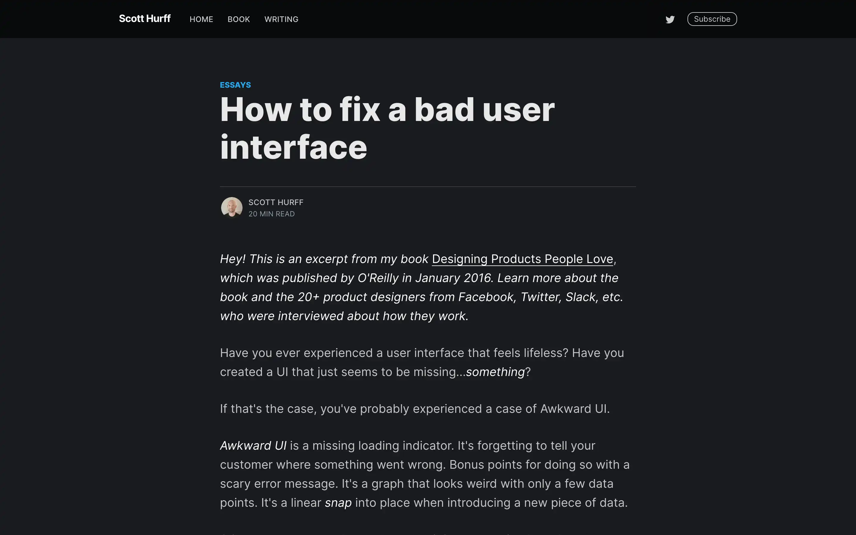 How to fix a bad user interface article.