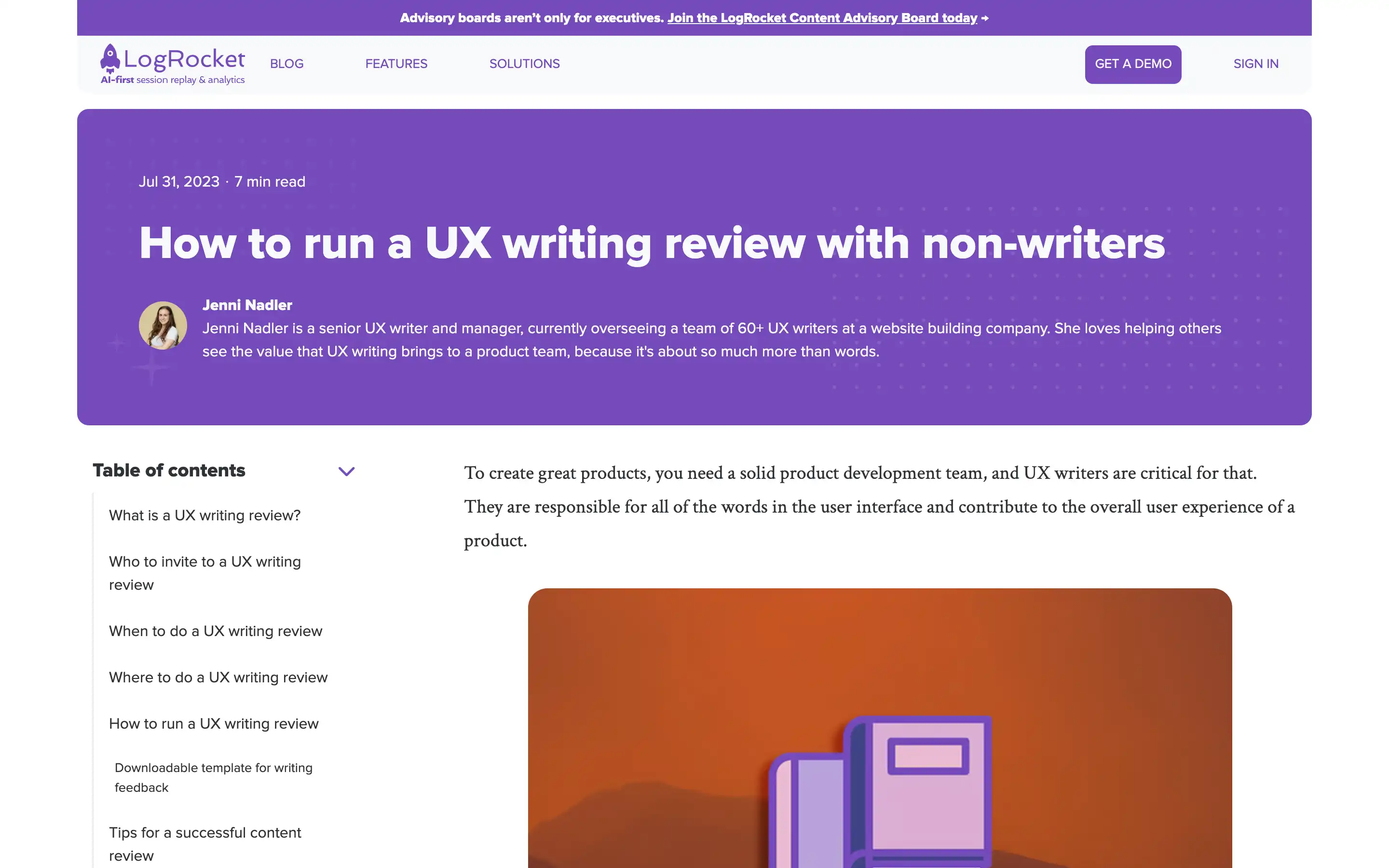 Guide on conducting UX writing reviews effectively.