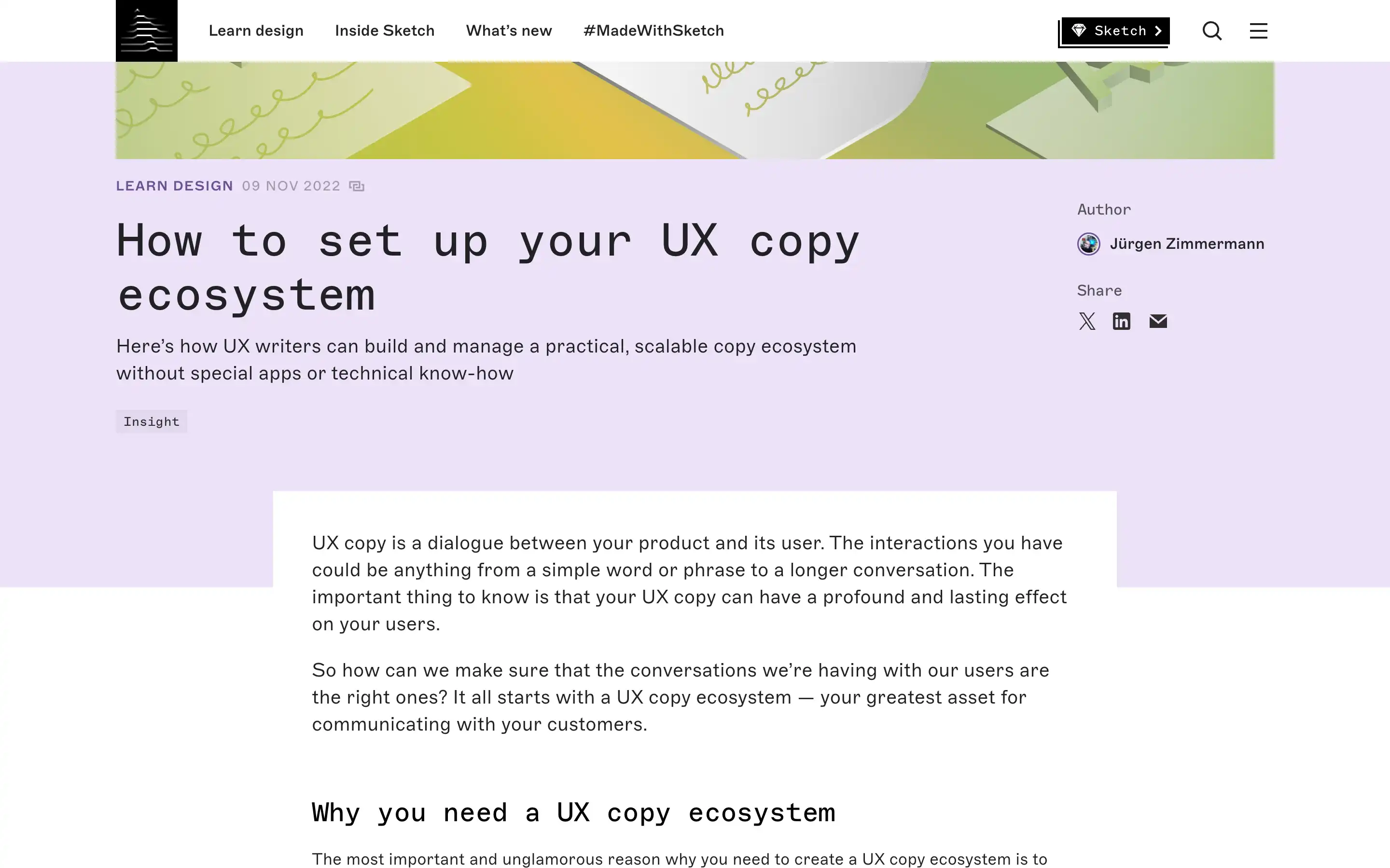 Guide to creating UX copy ecosystem.