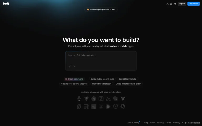 Bolt – Prompt, run, edit, and deploy full-stack web apps