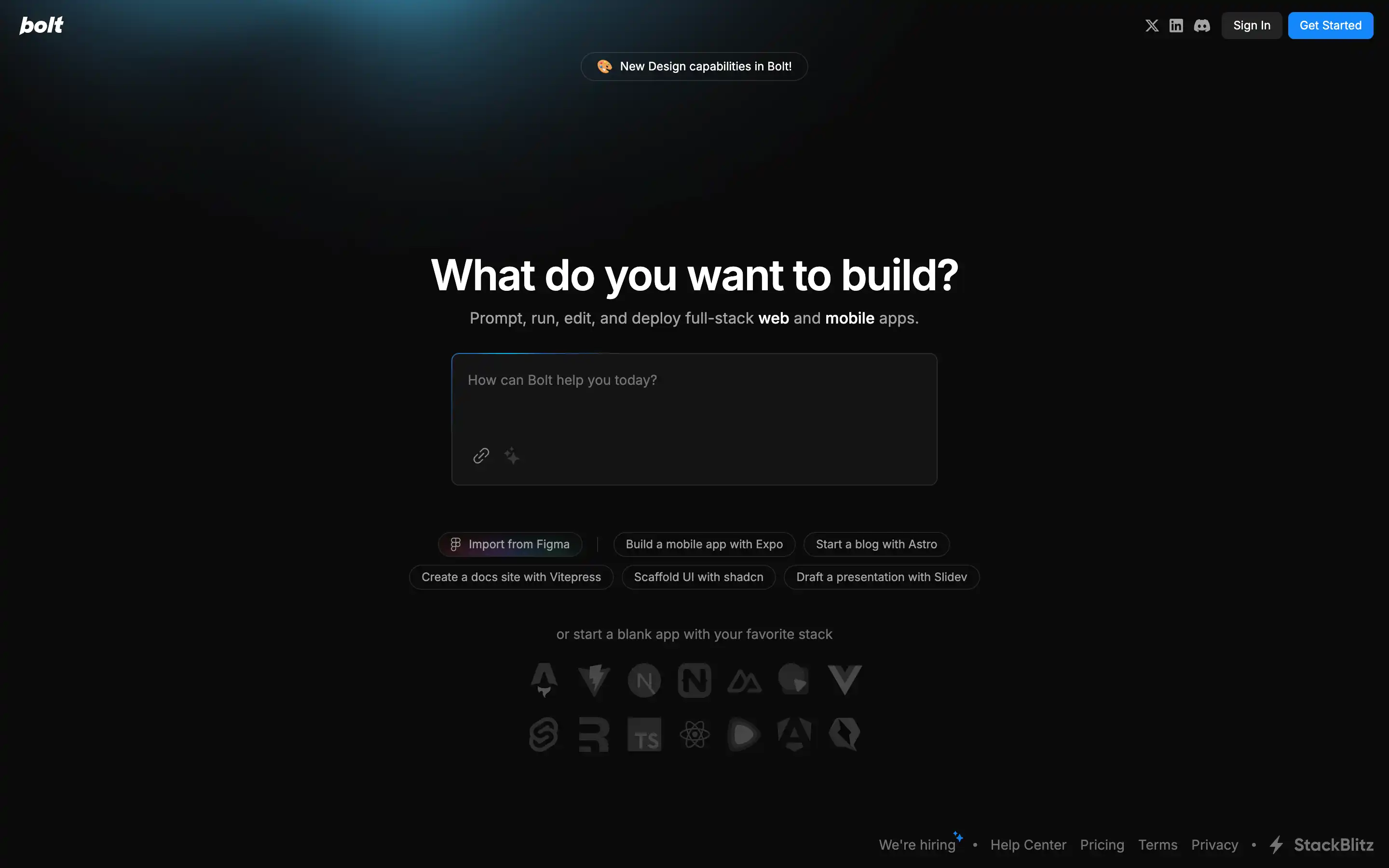 Bolt platform for building web and mobile apps.
