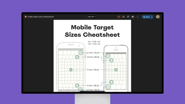 Mobile Target Sizes Cheatsheet