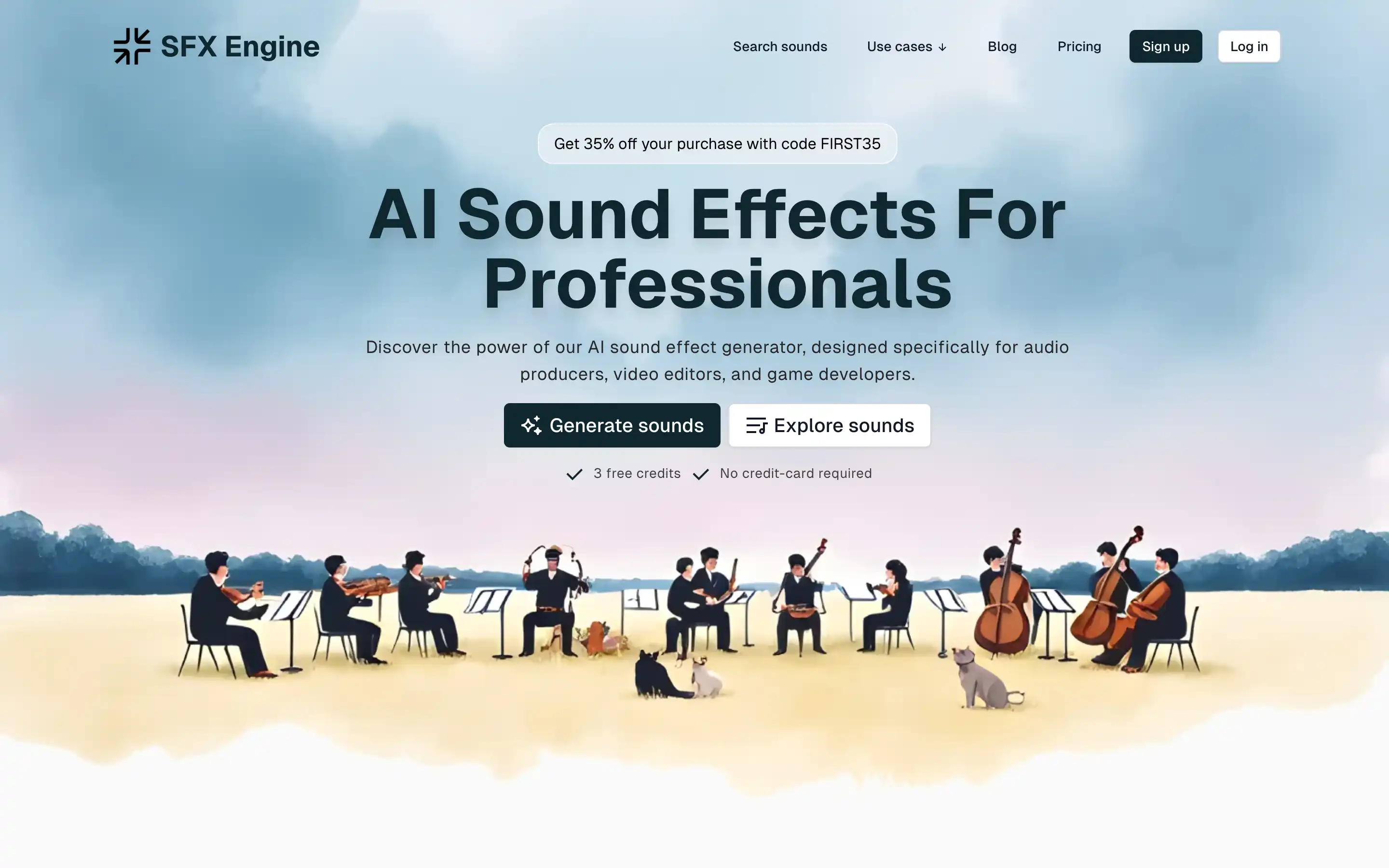 AI sound effects generator for audio professionals.