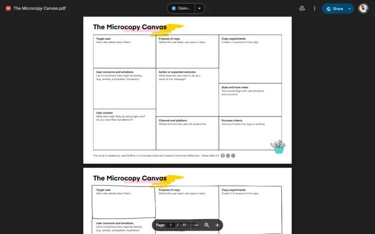 The Microcopy Canvas