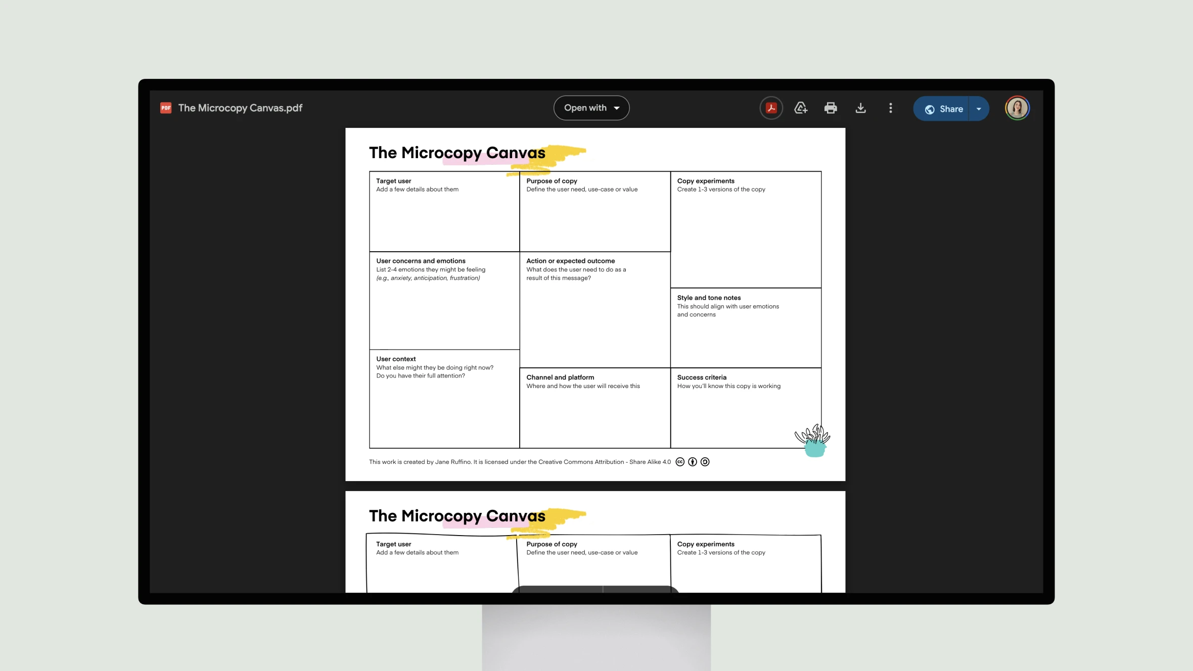 The Microcopy Canvas