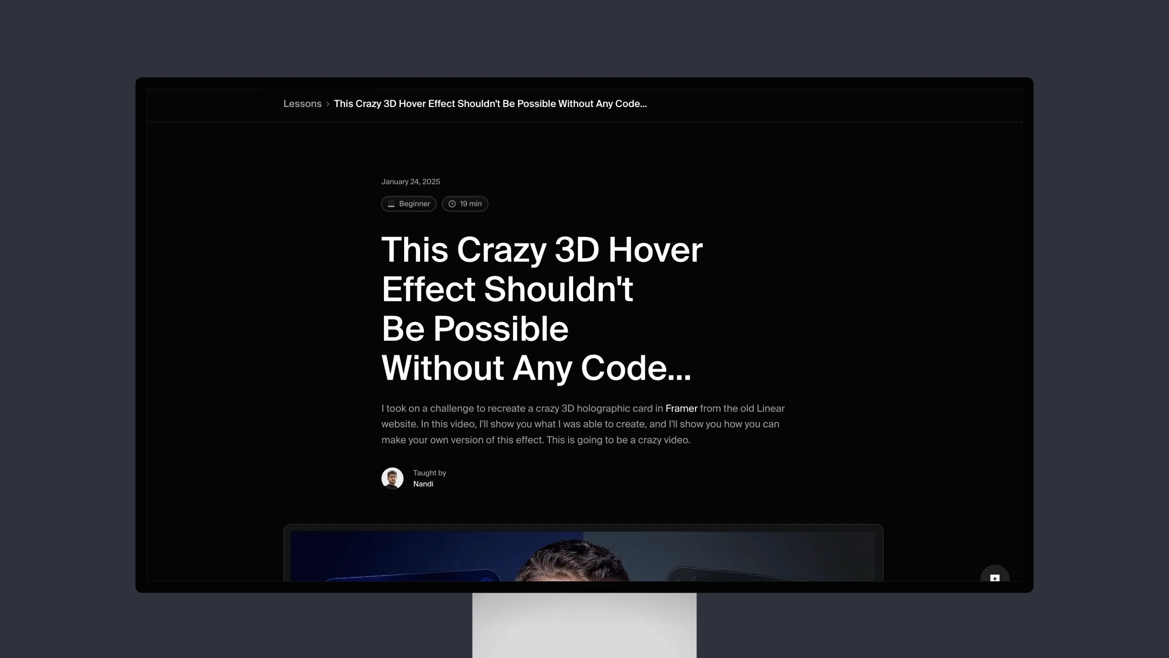 Website tutorial on 3D hover effects without coding