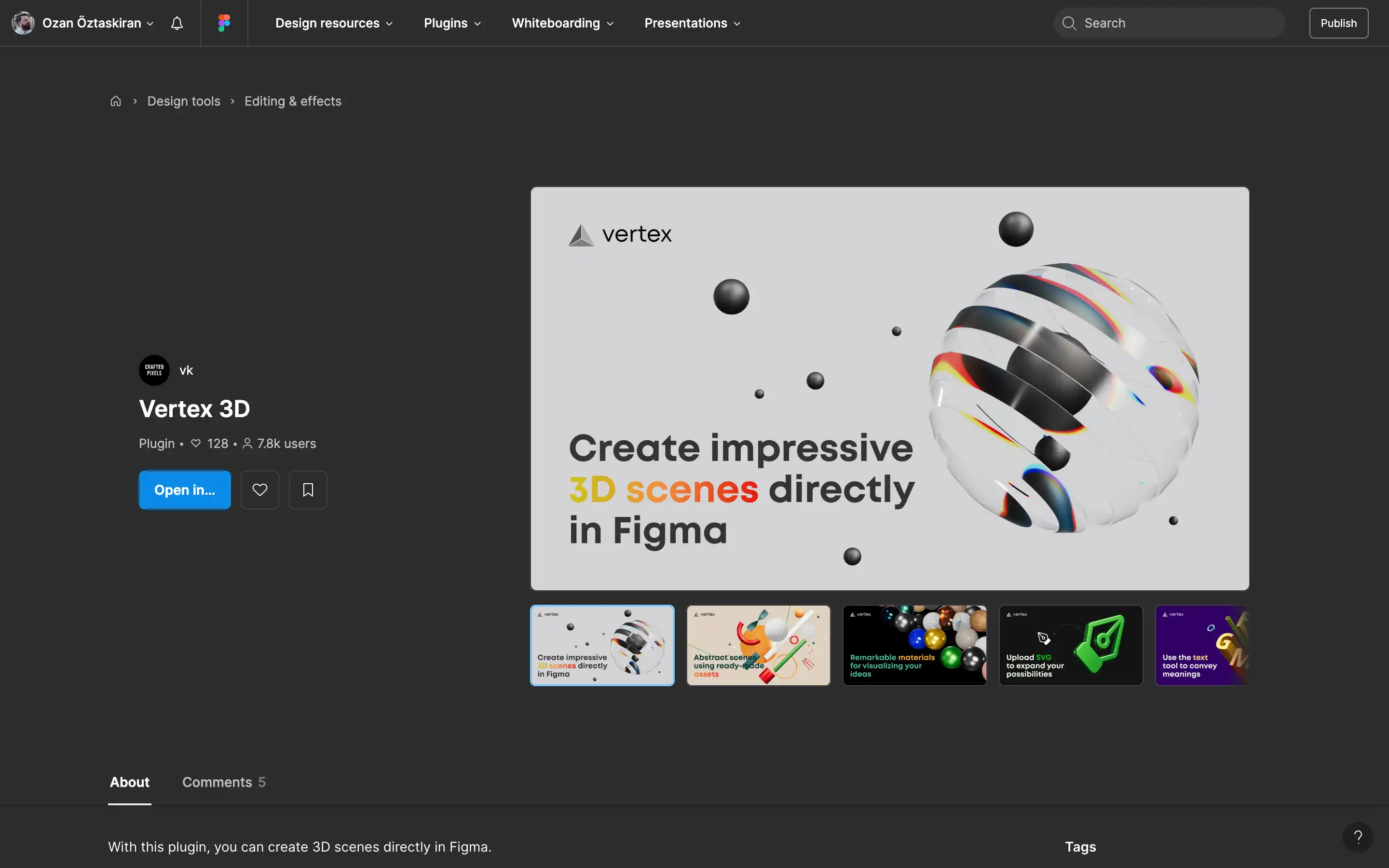 Figma plugin for creating 3D scenes