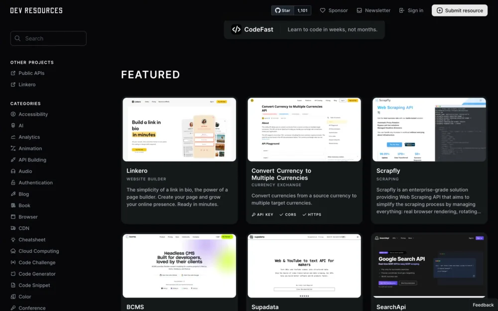Dev Resources – A Collaborative List Of 800+ Resources For Developers