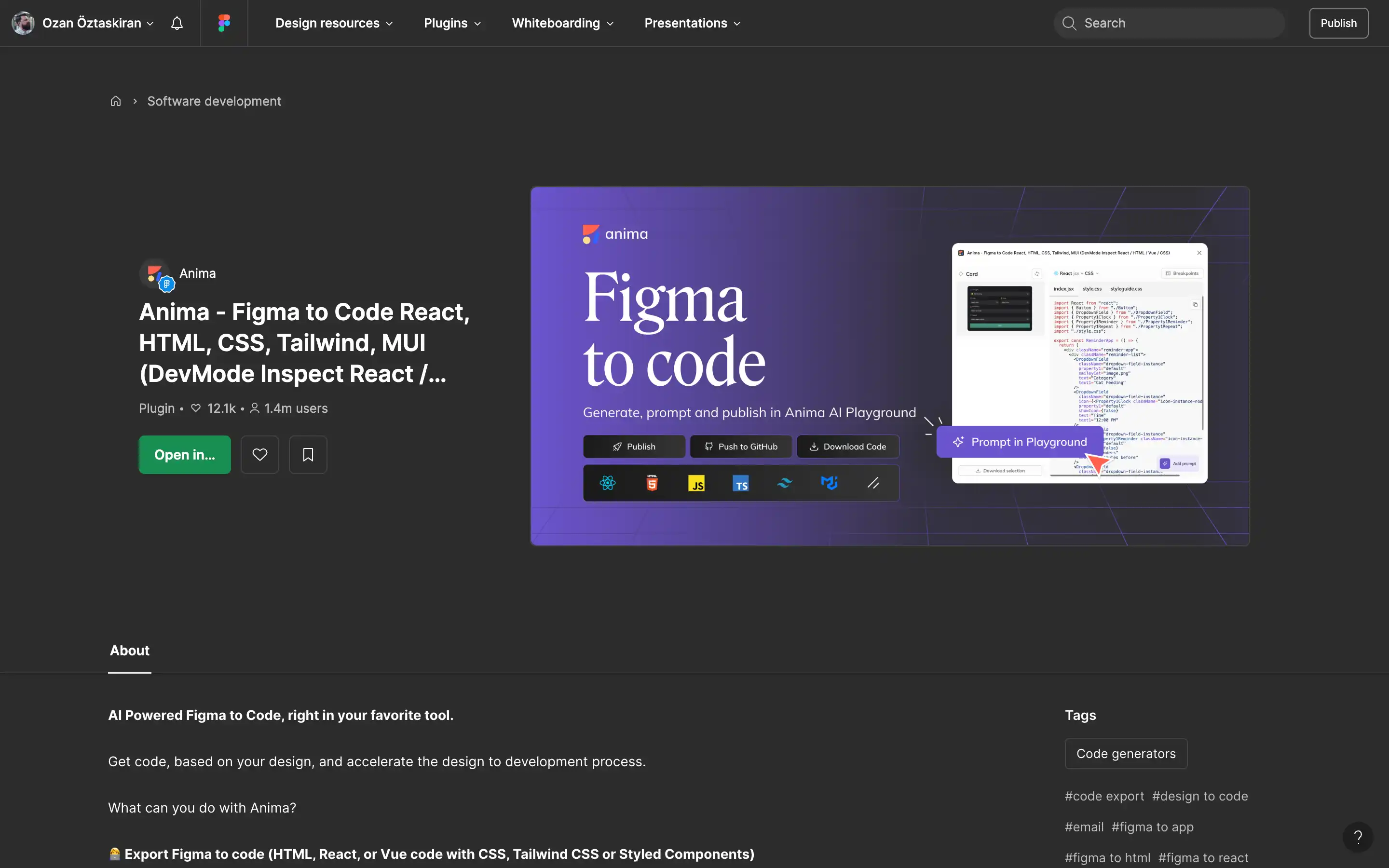 Anima transforms Figma designs into code efficiently.