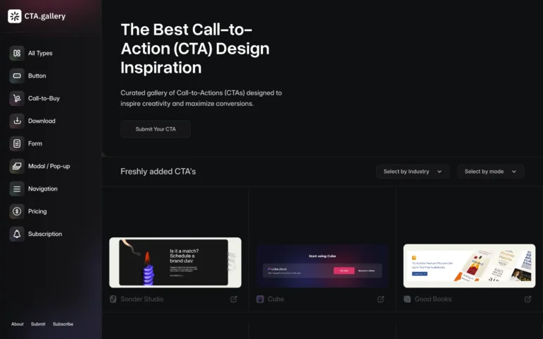 CTA Gallery – The Best Call-to-Action (CTA) Design Inspiration