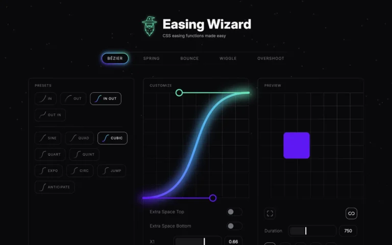 Easing Wizard – CSS Easing Editor and Generator