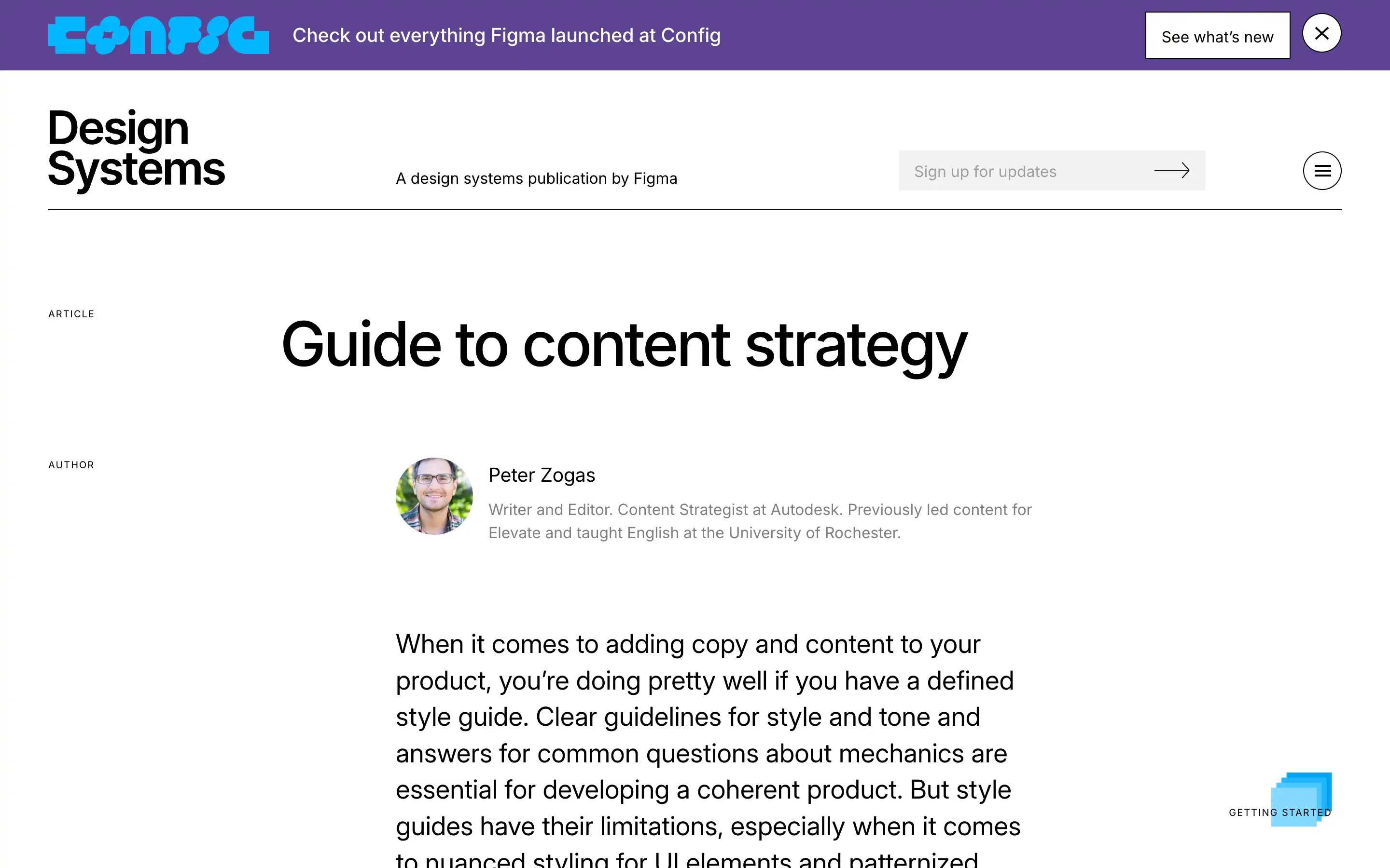 Figma article on content strategy by Peter Zogas.