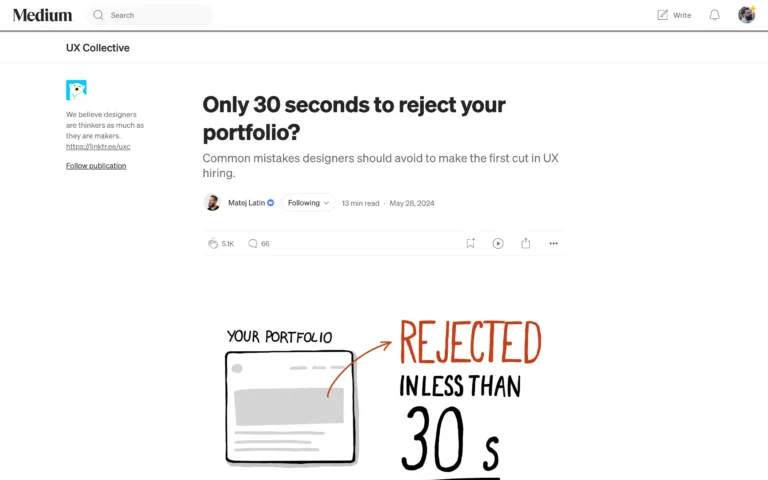 Only 30 seconds to reject your portfolio?