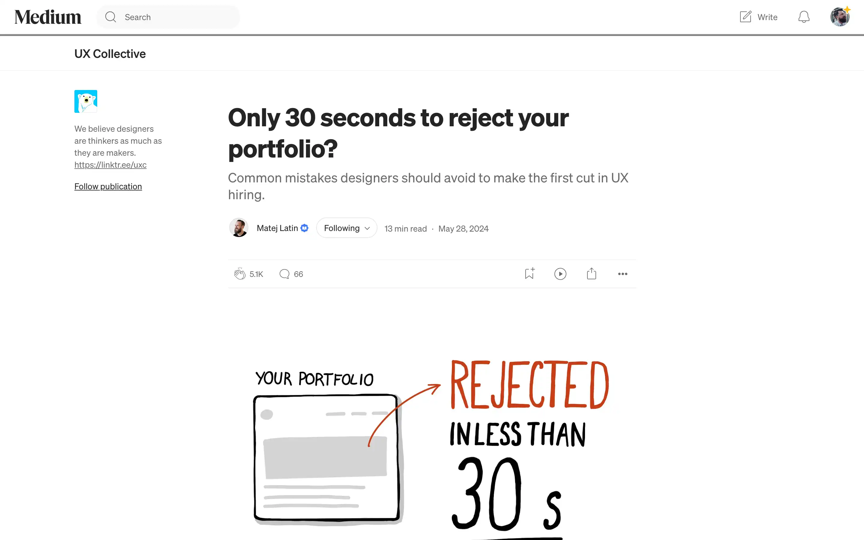 Article on quick portfolio rejection advice