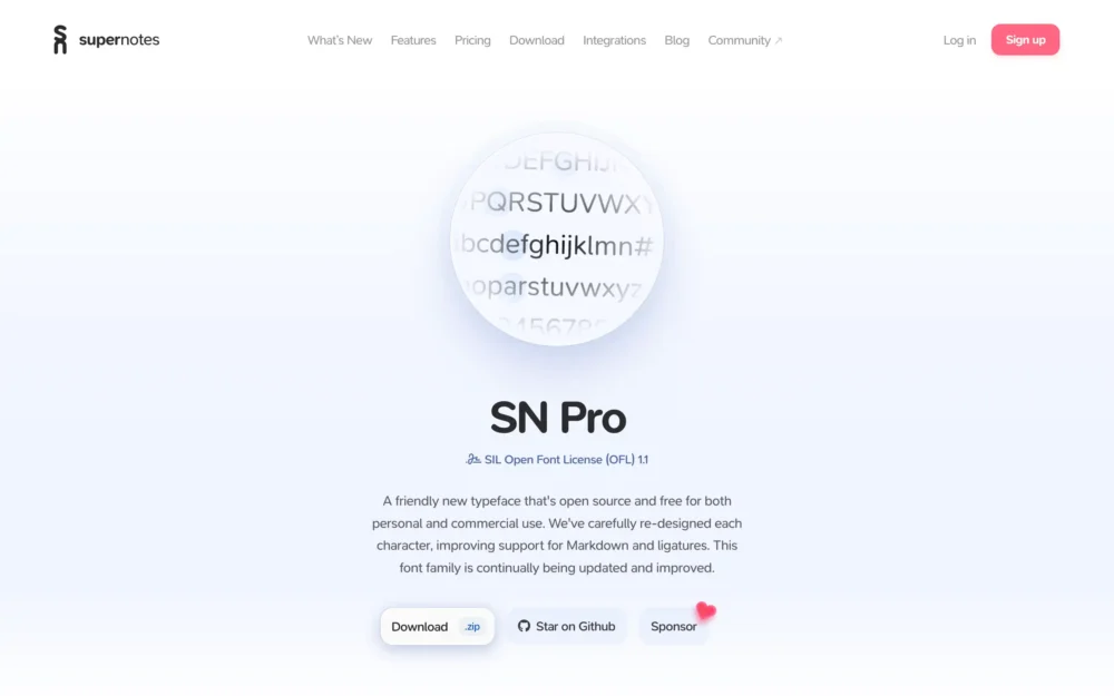 Supernotes – SN Pro Typeface
