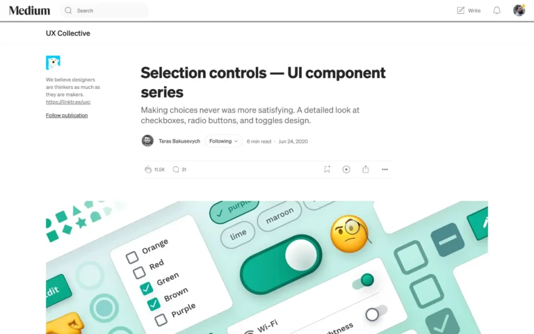 Selection controls — UI component series