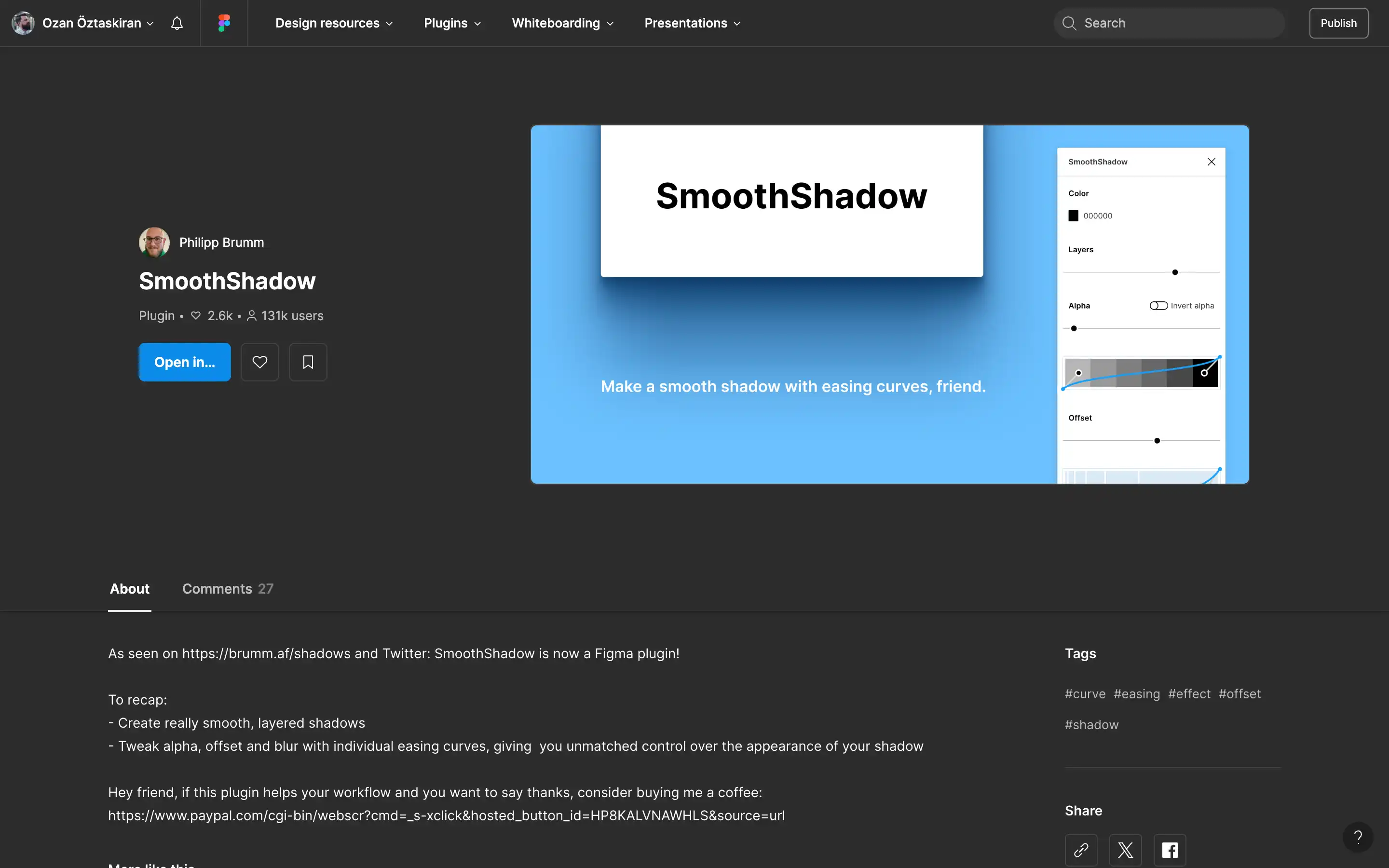SmoothShadow plugin interface for creating smooth shadows.