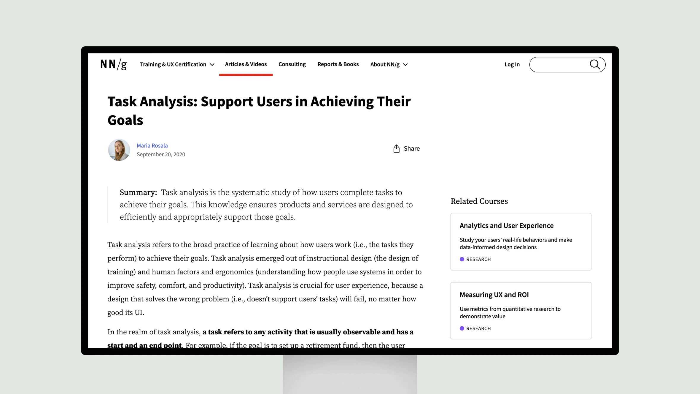 Task Analysis: Support Users in Achieving Their Goals