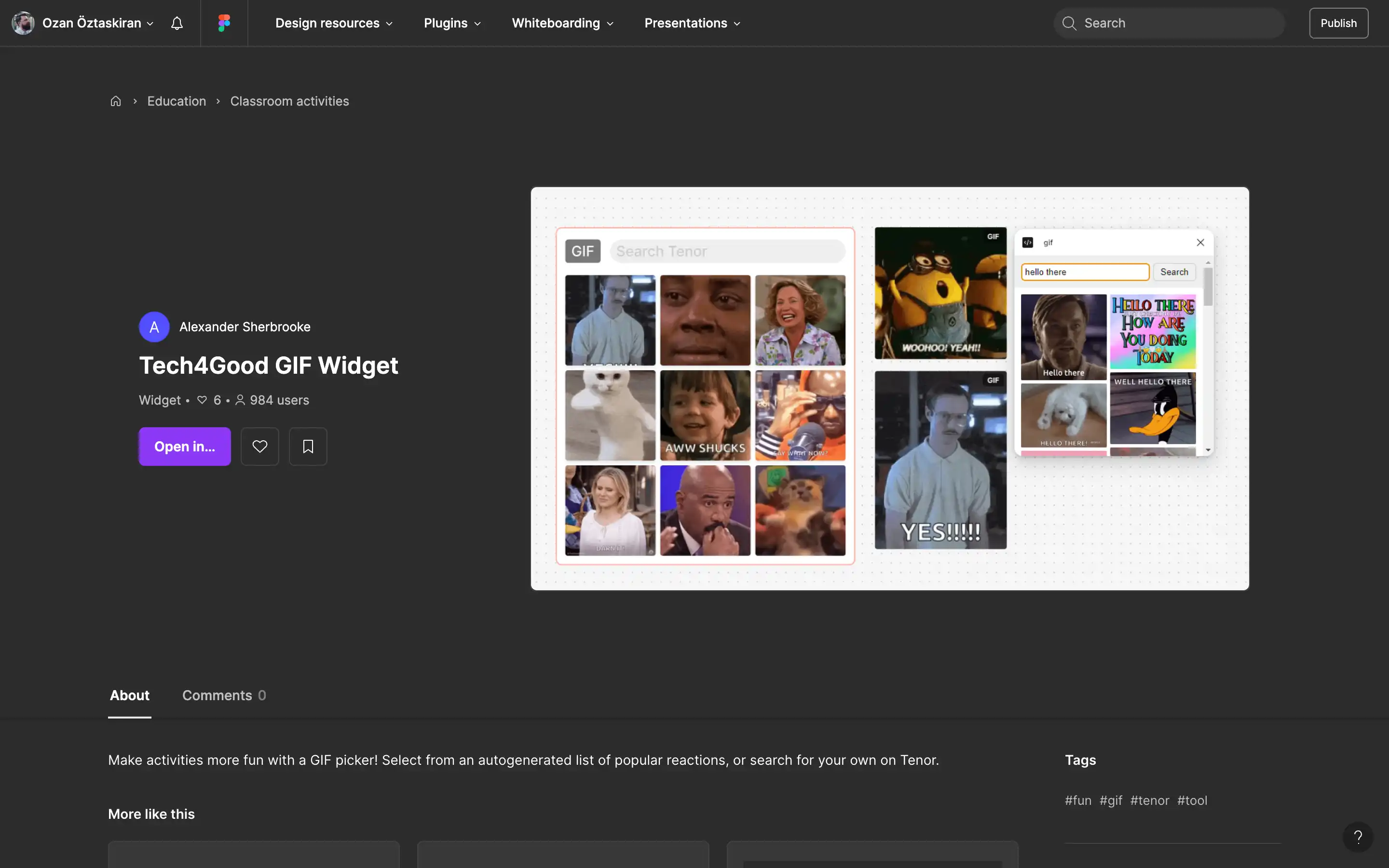 Tech4Good GIF Widget for fun classroom activities.