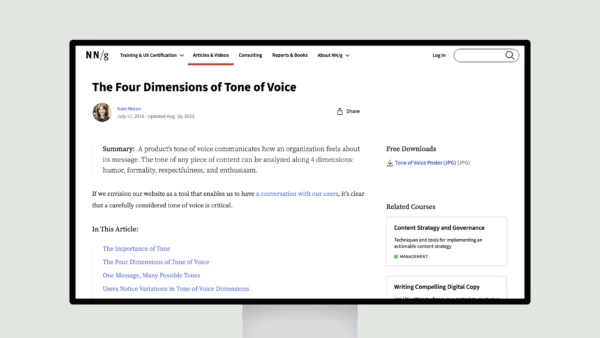 The Four Dimensions of Tone of Voice