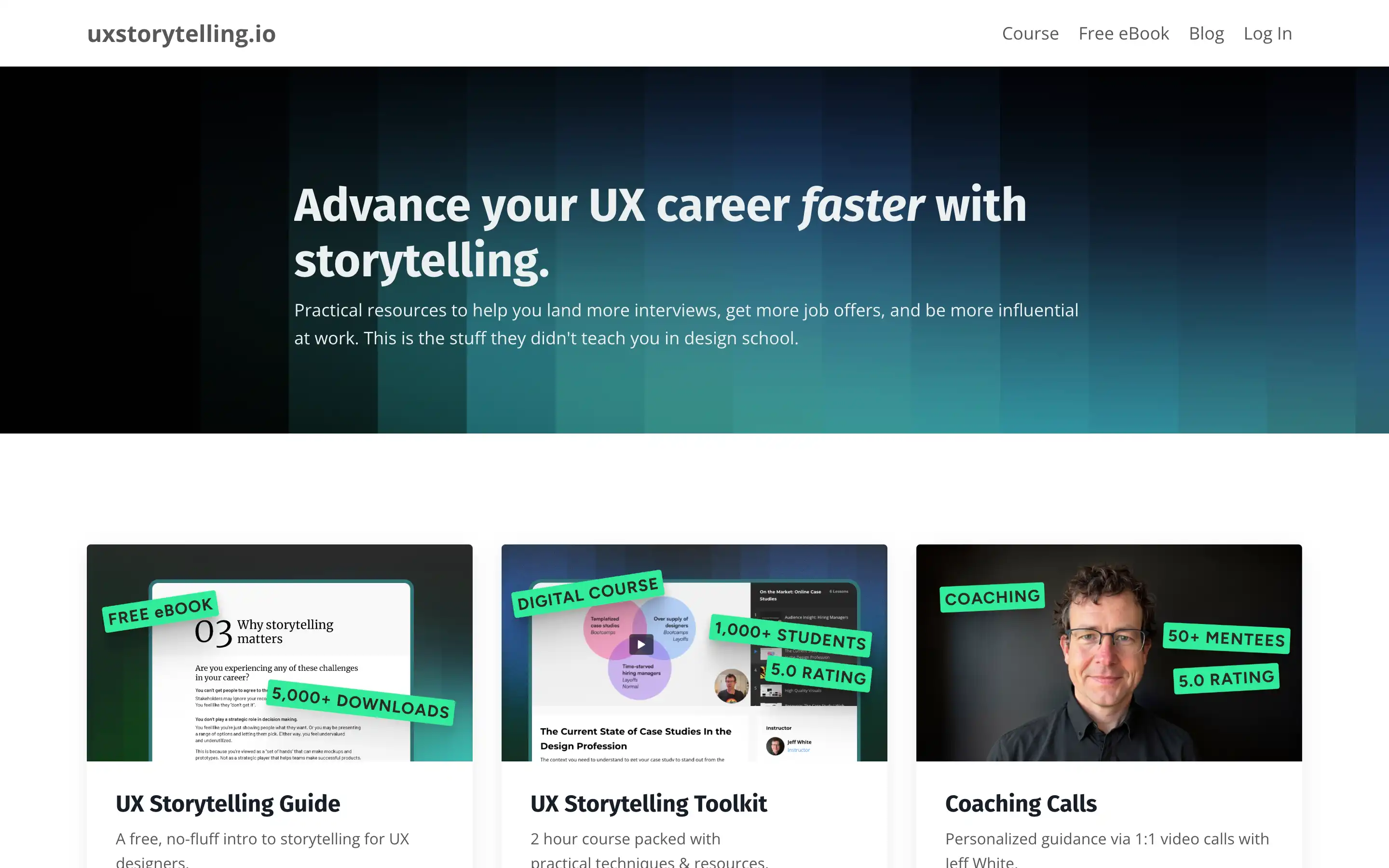 UX storytelling resources for career advancement.
